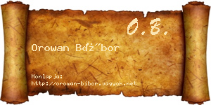 Orowan Bíbor névjegykártya